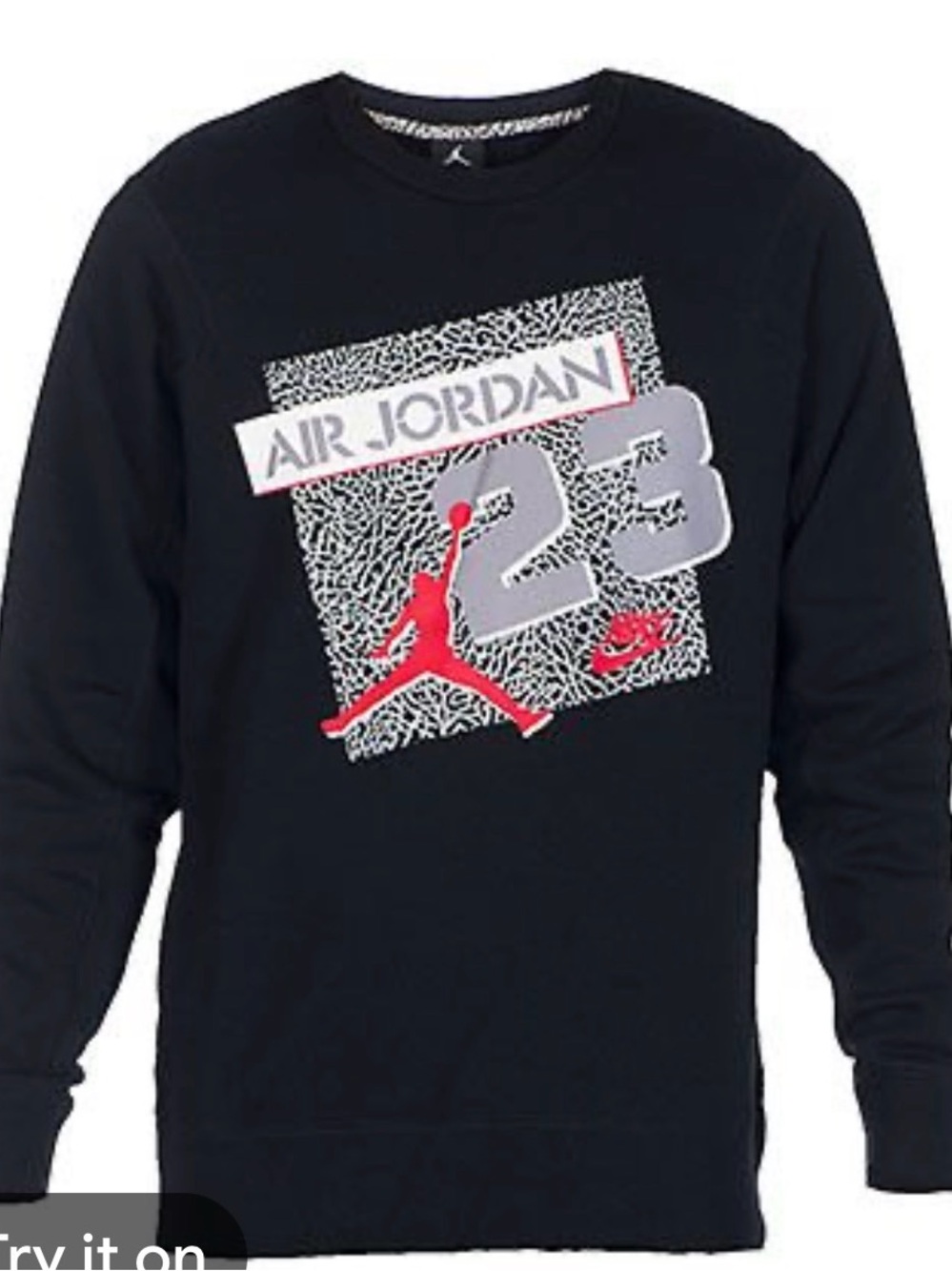 Jordan Men's XXL Black '23' Graphic Crewneck Sweatshirt Brand New Condition